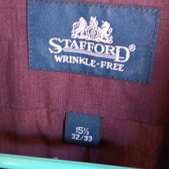 Stafford button down dress shirt purple 15 1/2. Wrinkle free. - Picture 2 of 3